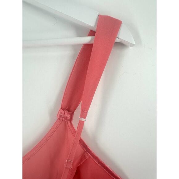 Jones New York Satin Slip Dress Gown Small Midi Fairycore Salmon Peach DD04 - Picture 10 of 15